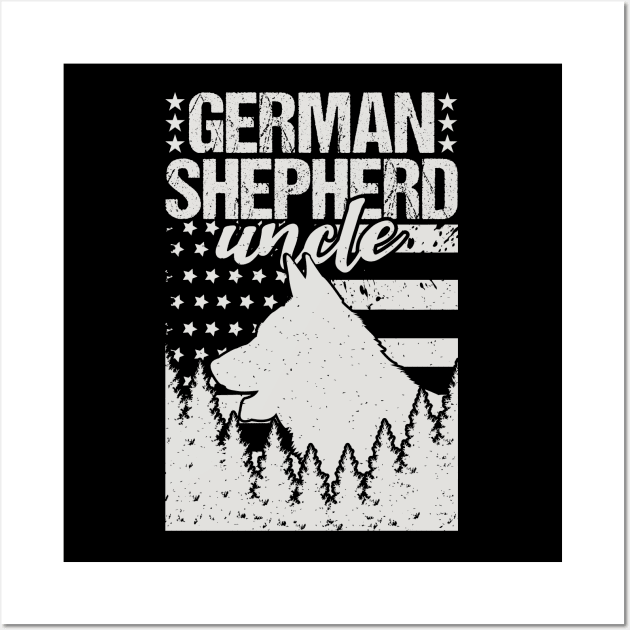 German Shepherd Uncle American Flag Wall Art by Tesszero